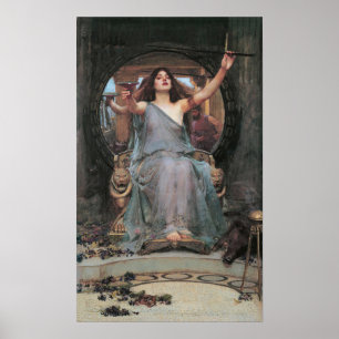 Waterhuis - Circe die de beker aan Odysseus aanbie Poster