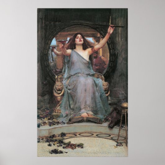 Waterhuis - Circe die de beker aan Odysseus aanbie Poster (Voorkant)