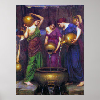 Waterhuis dat de Danaïdes schildert Poster