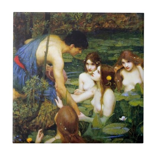 Waterhuis Hylas en de Nymphs Tile Tegeltje (Voorkant)