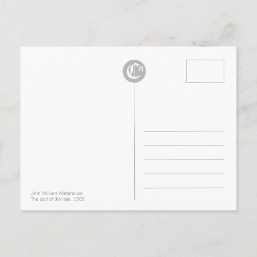 Waterhuissol van het Roos CC0737 Pre-Raphaelite Briefkaart (Achterkant)