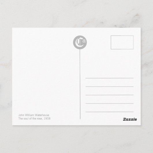 Waterhuissol van het Roos CC0738 Pre-Raphaelite Briefkaart (Achterkant)