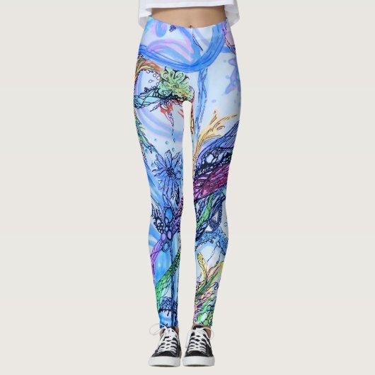 Waterig Wonderslandschap Leggings (Voorkant)