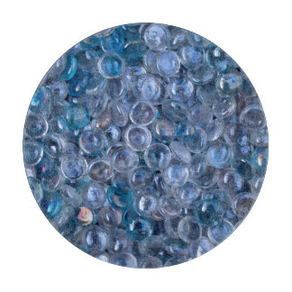 Waterige blauwe en heldere reflecterende glazen kn snijplank