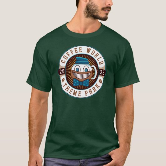 Waterige Koffiewereld Embleem T-shirt (Voorkant)