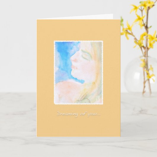 Waterige Waterverf Vrouw Moeder-to-Kind Kaart (Gele Bloem)