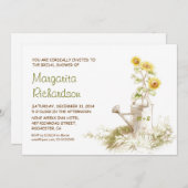 Watering blik met zonnebloemen vrijgezellenfeest n kaart (Voorkant / Achterkant)