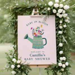 Watering Can Baby Bloom Baby shower Welkomstbord Poster