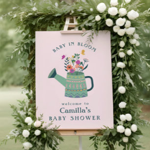 Watering Can Baby Bloom Baby shower Welkomstbord Poster
