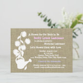 Watering Can en Burlap Vrijgezellenfeest Kaart (Staand voorkant)