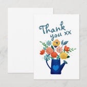 Watering Can Full of Flowers Modern Thank You Bedankkaart (Voorkant / Achterkant)
