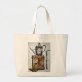 Watering Can Gardeners Bag Grote Tote Bag (Voorkant)