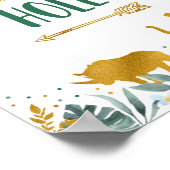 Watering Hole Greenery Gold Safari Birthday Sign Poster (Hoek)