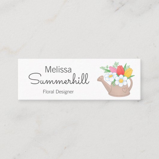 Watering kan Floral Arangement Designer Mini Visitekaartje (Voorkant)