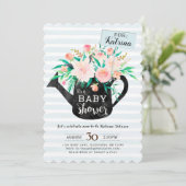 Watering Kan Floral Baby shower uitnodigen Kaart (Staand voorkant)