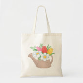 Watering kan met bloemen tote bag (Voorkant)