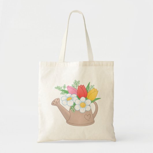 Watering kan met bloemen tote bag (Voorkant)