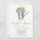 Watering kan salie blush roze floral vrijgezellenf kaart (Voorkant)