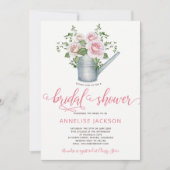 Watering kan salie blush roze rozen vrijgezellenfe kaart (Voorkant)