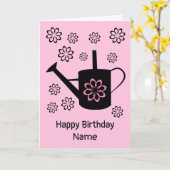 Watering kan tuin bloemen verjaardag kaart (Gele Bloem)