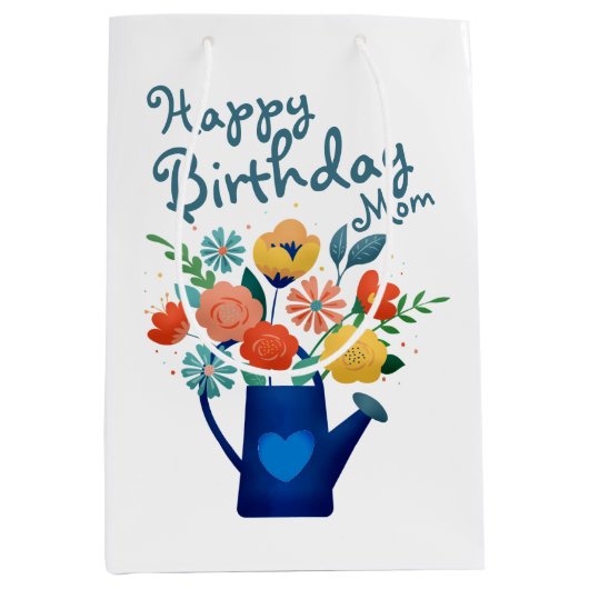 Watering kan vol bloemen. medium cadeauzakje (Voorkant)