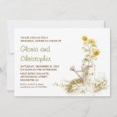 Watering kan zonnebloemen repetitie diner uitnodig kaart (Voorkant)