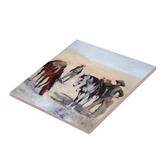 Watering Time Western Art door Edward Borein Tegeltje (Zijkant)