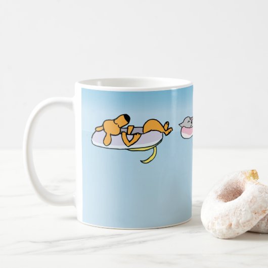 Waterjongen in de zomer koffiemok (Met donut)