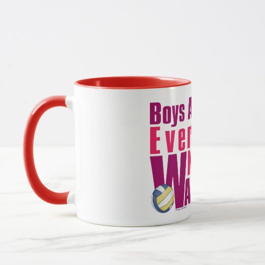 Waterjongetvolleybal in roze mok (Links)