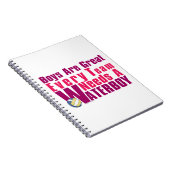 Waterjongetvolleybal in roze notitieboek (Rechterzijde)