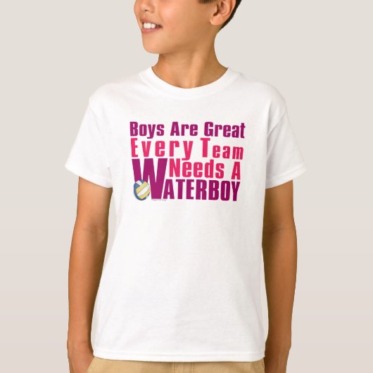 Waterjongetvolleybal in roze t-shirt (Voorkant)