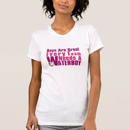 Waterjongetvolleybal in roze t-shirt (Voorkant)