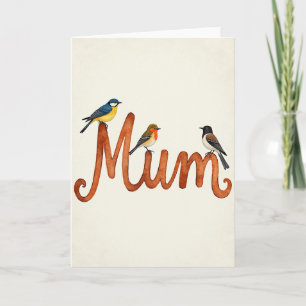Waterkaart met Vogels En Moederdag Kaart