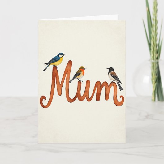 Waterkaart met Vogels En Moederdag Kaart (Voorkant)