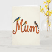 Waterkaart met Vogels En Moederdag Kaart (Gele Bloem)