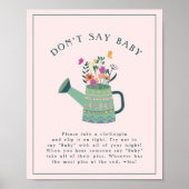 Waterkan Baby Bloei Zeg Niet Baby Shower Spel Poster (Voorkant)