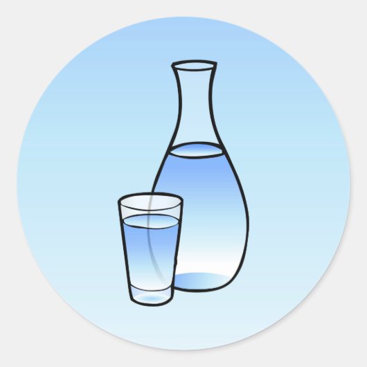 Waterkan Classic Ronde Sticker (Voorkant)