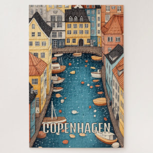 Waterkanalen van Kopenhagen Denemarken Legpuzzel