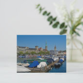 Waterkant van Zürich - Briefkaart van het meer van (Staand voorkant)