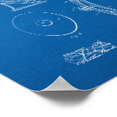 Waterkast - Toilet Patent - Blauwdruk Poster (Hoek)