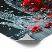 🌹 Waterkat Omringd Door Rode Rozen Fantasie Roman Poster (Hoek)