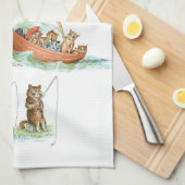 Waterkatten door Louis Wain Theedoek (Quarter Fold)