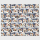 Waterkatten in sneeuwvlokken cadeaupapier (Vlak)