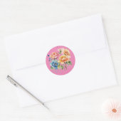 Waterkleur Art Bloemen Ronde Sticker (Envelop)