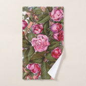 Waterkleur Art Roze en Rode Rozen Bad Handdoek (Handdoek)