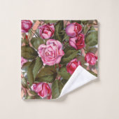Waterkleur Art Roze en Rode Rozen Bad Handdoek (Wasdoekje)