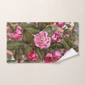 Waterkleur Art Roze en Rode Rozen Bad Handdoek (Handdoek)