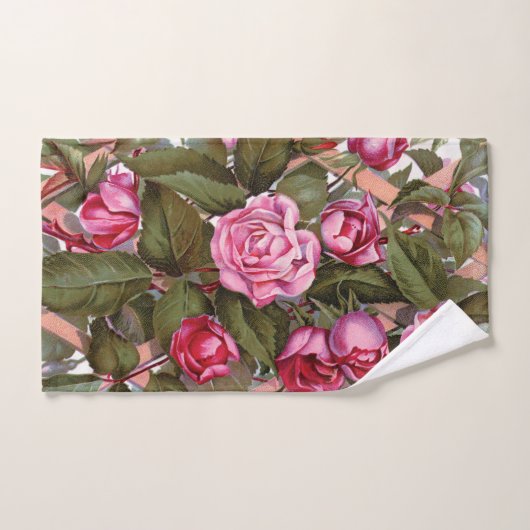 Waterkleur Art Roze en Rode Rozen Bad Handdoek (Handdoek)