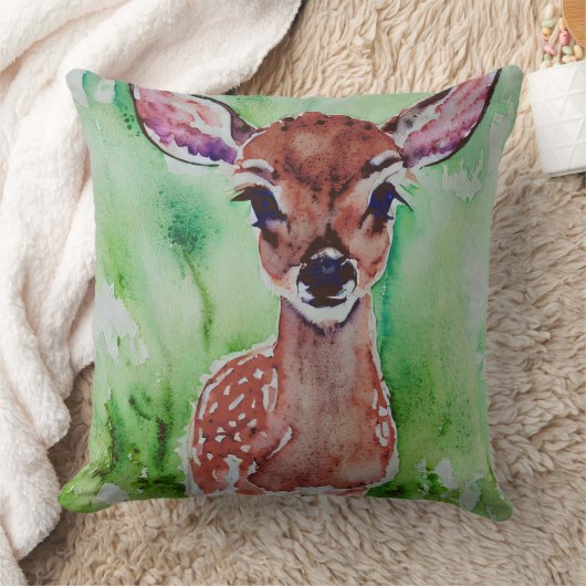 waterkleur baby reeëkuitje kussen (Deken)