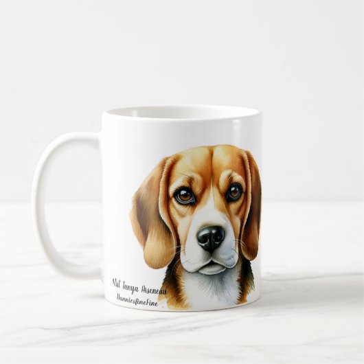 Waterkleur Beagle Koffiemok (Links)